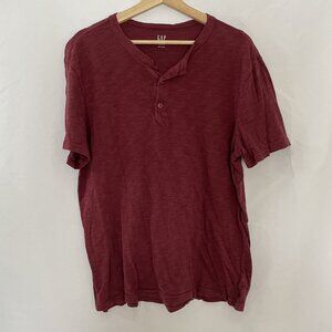 Gap lived- in red men's large t-shirt summer top burgundy cotton lightweight